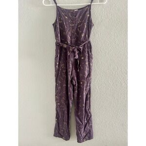 Boden Girls Romper Jumpsuit Size 9-10Y Dark Purple Stars Planets
